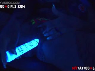 Blackwidow blacklight solo masturbation